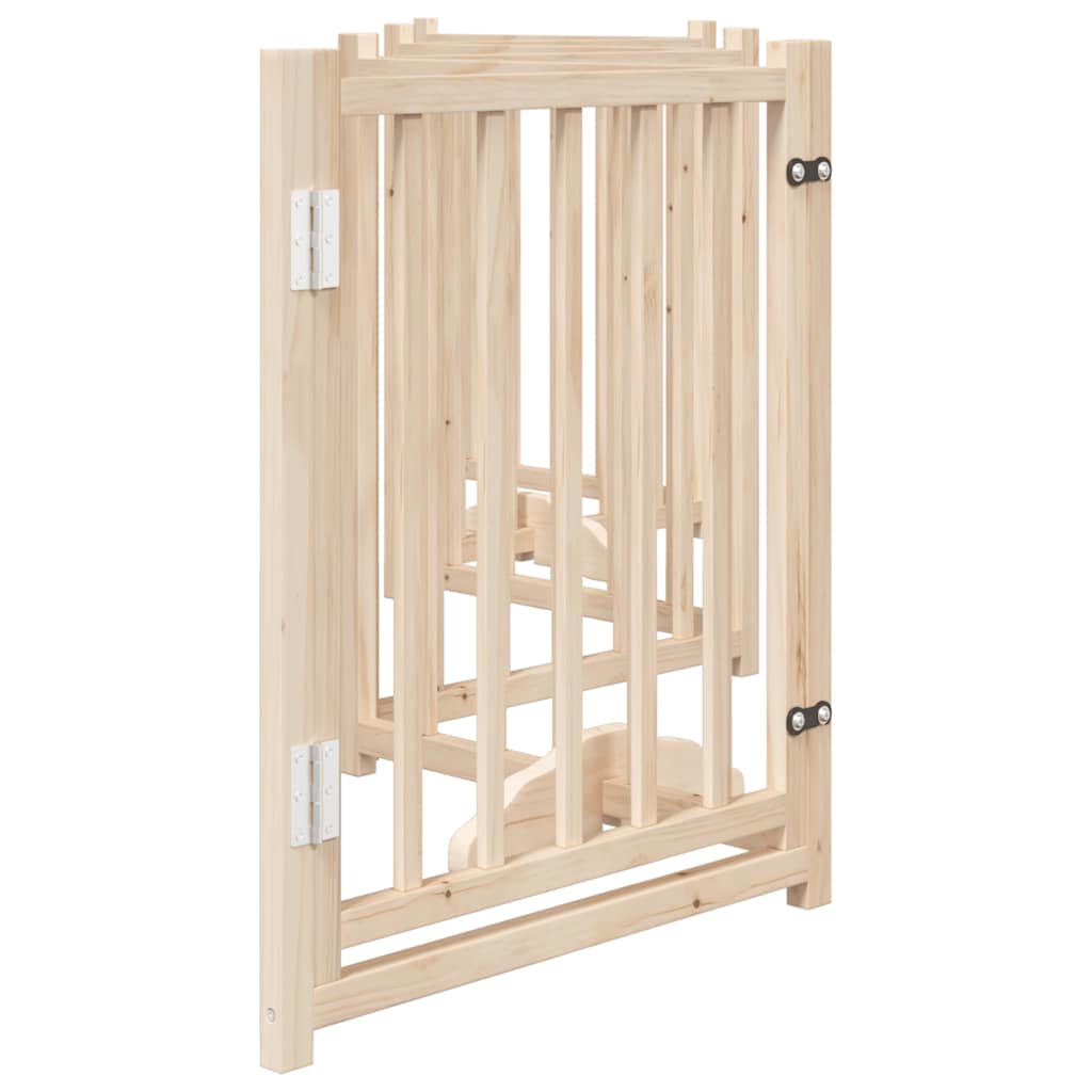 Dog Gate with Door Foldable 6 Panels 300 cm Solid Wood Fir
