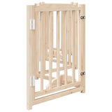 Dog Gate with Door Foldable 6 Panels 300 cm Solid Wood Fir - 45-Degree Angle
