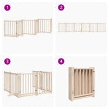 Dog Gate with Door Foldable 6 Panels 300 cm Solid Wood Fir