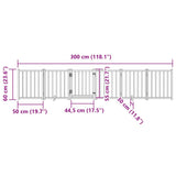 Dog Gate with Door Foldable 6 Panels 300 cm Solid Wood Fir
