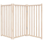 Dog Gate Foldable 3 Panels 150 cm Solid Wood Fir