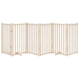 Dog Gate with Door Foldable 6 Panels 300 cm Solid Wood Fir - Side View