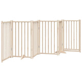 Dog Gate with Door Foldable 6 Panels 300 cm Solid Wood Fir