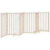 Dog Gate with Door Foldable 6 Panels 300 cm Solid Wood Fir - Rear View