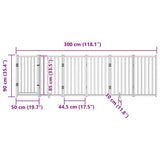 Dog Gate with Door Foldable 6 Panels 300 cm Solid Wood Fir