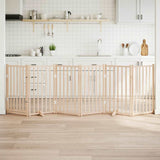 Dog Gate with Door Foldable 6 Panels 300 cm Solid Wood Fir