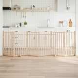 Dog Gate with Door Foldable 6 Panels 300 cm Solid Wood Fir