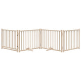 Dog Gate with Door Foldable 4 Panels 320 cm Solid Wood Fir