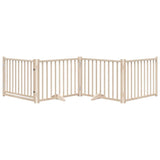 Dog Gate with Door Foldable 4 Panels 320 cm Solid Wood Fir - Side View