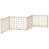 Dog Gate with Door Foldable 4 Panels 320 cm Solid Wood Fir - Rear View