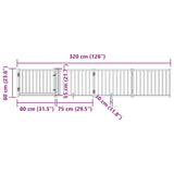 Dog Gate with Door Foldable 4 Panels 320 cm Solid Wood Fir