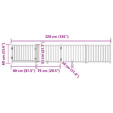 Dog Gate with Door Foldable 4 Panels 320 cm Solid Wood Fir - Extra Image