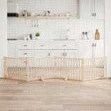 Dog Gate with Door Foldable 4 Panels 320 cm Solid Wood Fir