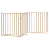 Dog Gate with Door Foldable 4 Panels 320 cm Solid Wood Fir - Front View