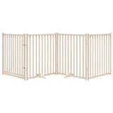 Dog Gate with Door Foldable 4 Panels 320 cm Solid Wood Fir