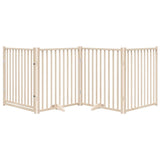 Dog Gate with Door Foldable 4 Panels 320 cm Solid Wood Fir - Side View