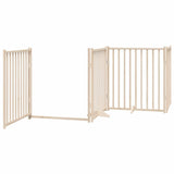 Dog Gate with Door Foldable 4 Panels 320 cm Solid Wood Fir
