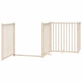 Dog Gate with Door Foldable 4 Panels 320 cm Solid Wood Fir - Top-Down View