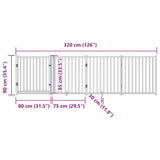 Dog Gate with Door Foldable 4 Panels 320 cm Solid Wood Fir - Extra Image