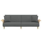 Sofa Bed with Armrests Dark Grey Fabric