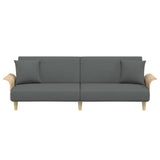 Sofa Bed with Armrests Dark Grey Fabric - Top-Down View