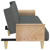 Sofa Bed with Armrests Dark Grey Fabric - 45-Degree Angle