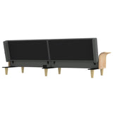 Sofa Bed with Armrests Dark Grey Fabric - Rear View
