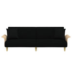 Sofa Bed with Armrests Black Fabric