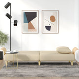 Sofa Bed with Armrests Cream Fabric - Side View