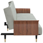 Sofa Bed with Cup Holders Light Grey Velvet