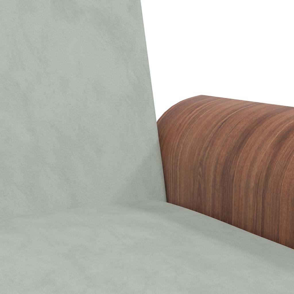 Sofa Bed with Cup Holders Light Grey Velvet