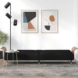 Sofa Bed with Cup Holders Black Velvet - Side View