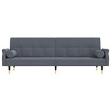 Sofa Bed with Cushions Dark Grey Velvet - Top-Down View