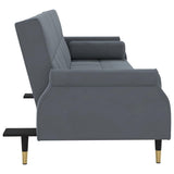 Sofa Bed with Cushions Dark Grey Velvet - Close-Up Angle