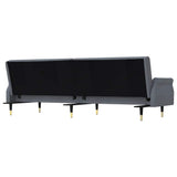 Sofa Bed with Cushions Dark Grey Velvet - Low Angle