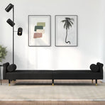 Sofa Bed with Cushions Black Velvet
