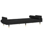 Sofa Bed with Cushions Black Velvet