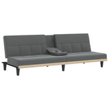 Sofa Bed with Cup Holders Dark Grey Fabric - 45-Degree Angle