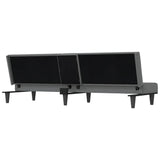 Sofa Bed with Cup Holders Dark Grey Fabric