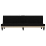 Sofa Bed with Cup Holders Black Fabric - Top-Down View