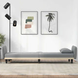 Sofa Bed with Cup Holders Light Grey Fabric - Side View