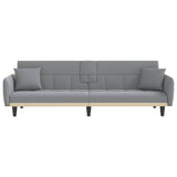 Sofa Bed with Cup Holders Light Grey Fabric - Top-Down View