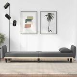 Sofa Bed with Cup Holders Dark Grey Fabric - Side View