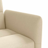 Sofa Bed with Cup Holders Cream Fabric - Extra Image