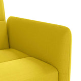 Sofa Bed with Cup Holders Light Yellow Fabric - Extra Image