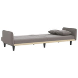 Sofa Bed with Cup Holders Taupe Fabric - Rear View