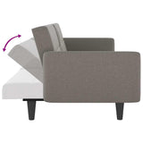 Sofa Bed with Cup Holders Taupe Fabric - Extra Image