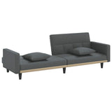 Sofa Bed with Cushions Dark Grey Fabric
