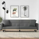 Sofa Bed with Cushions Dark Grey Fabric
