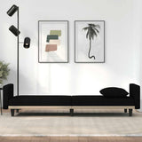 Sofa Bed with Cushions Black Fabric - Side View